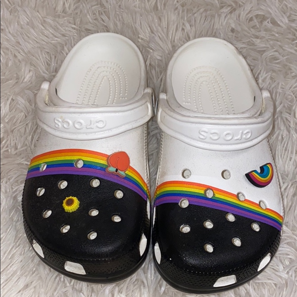 rainbow crocs